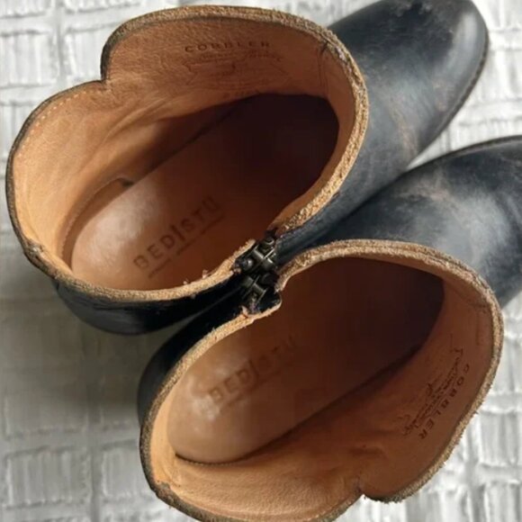 Cobbler Ankle Booties Genuine Natural Leather Handmade Distressed - Picture 7 of 15